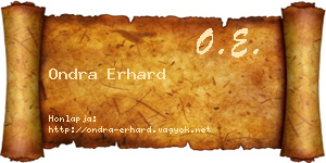 Ondra Erhard névjegykártya